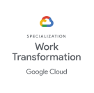 羽昇國際通過 Google Cloud 所頒發之 Google Workspace「數位工作轉型」專業認證（Work Transformation – SMB Specialization）。此專業認證肯定羽昇國際具備協助客戶工作轉型的豐富經驗，擁有全面的 Google Cloud 產品知識 · 以及成功執行大型專案客戶轉型的成功案例。