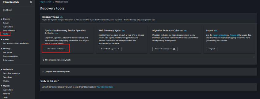 1. 安裝 AWS Application Discovery Service Agentless Collector：
從 AWS 官方網站下載 Agentless Collector OVA 檔案 (實際 Console 設置畫面) - 羽昇國際技術分享部落格